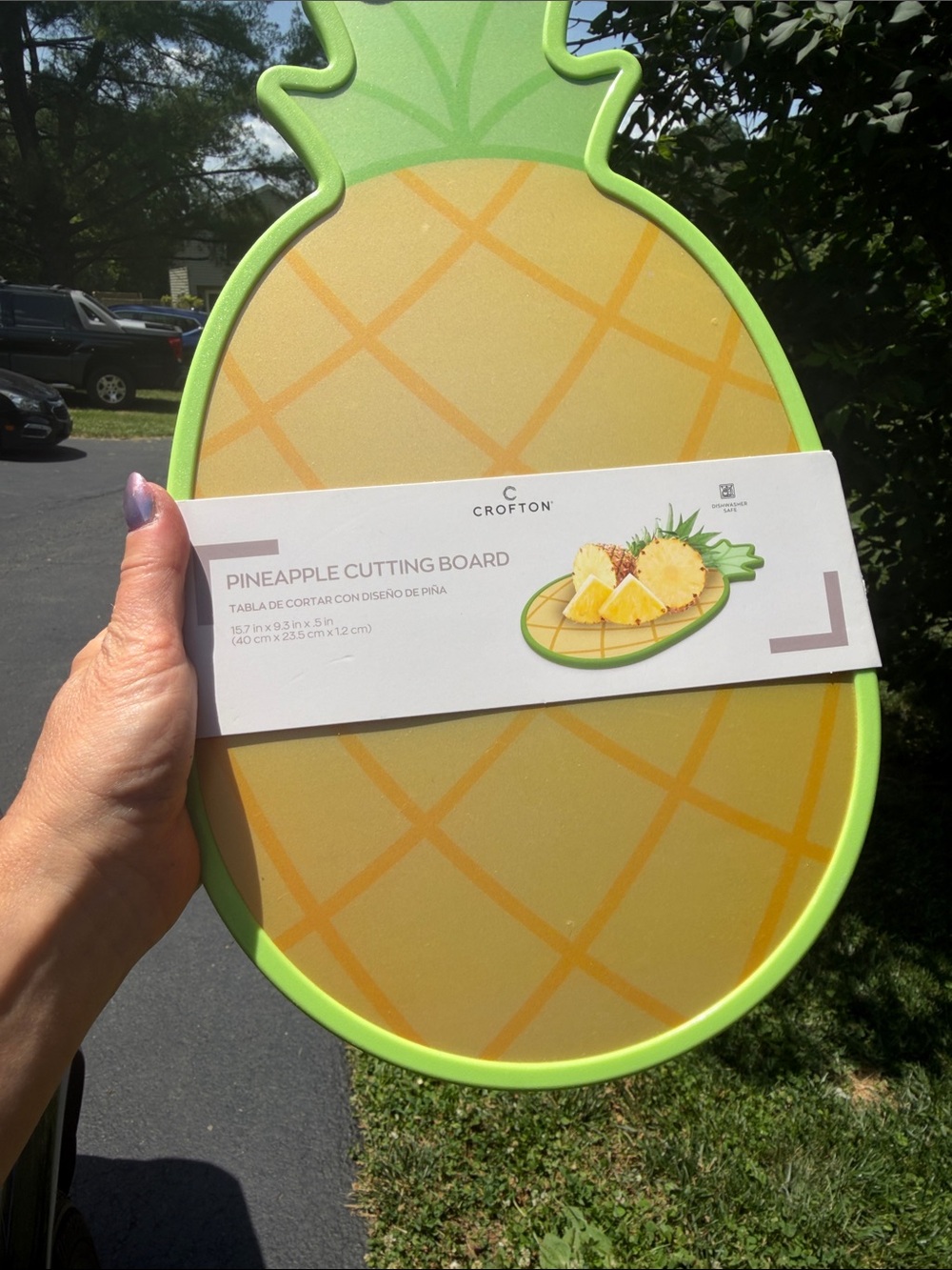 Croton Pineapple Cutting Board - Yellow and Green